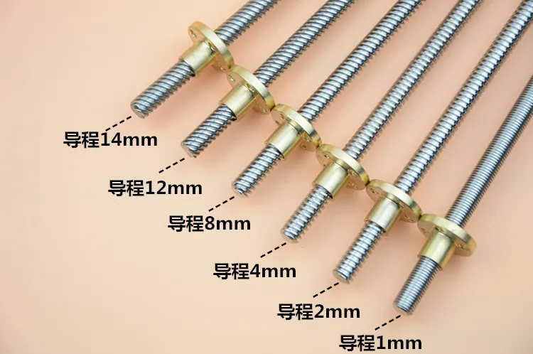 YT1416  1PCS/LOT  250mm Stainless Steel T8 Lead Screw For Stepper Motor /3D Printer  Trapezoidal Screw Rod with Copper Nut