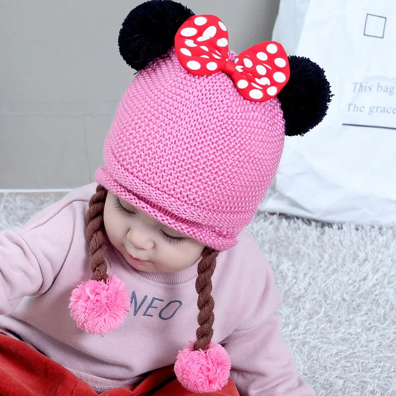 Милая детская зимняя вязаная шапка для малышей детские вязаные шляпы девочки