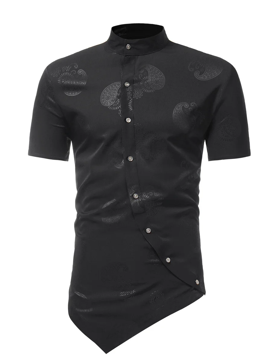 Мужская приталенная рубашка с коротким рукавом повседневная классическая