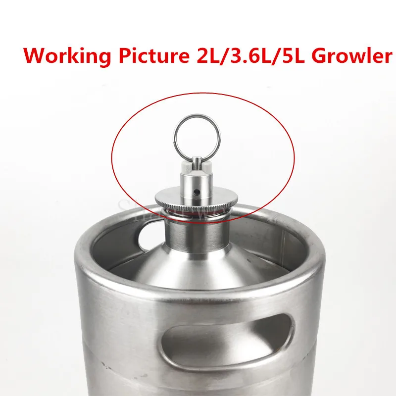 Нержавеющая сталь Homebrew пива Growler крышка с клапаном сброса давления 2L/3.6L/5L Keg