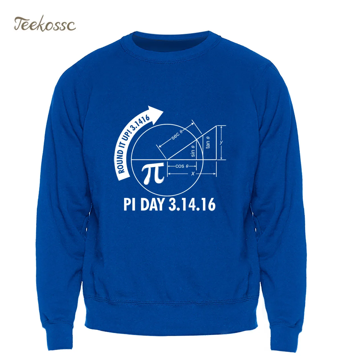 Pi Day/2016 3 1416 толстовка с круглым вырезом и графикой по математике Мужская тонкая