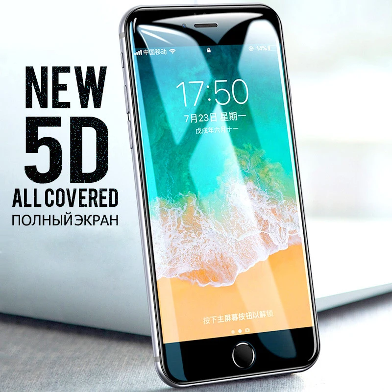 5D полное покрытие закаленное стекло для iphone X XR XS Max Защита экрана 6 6s 7 8 plus 10