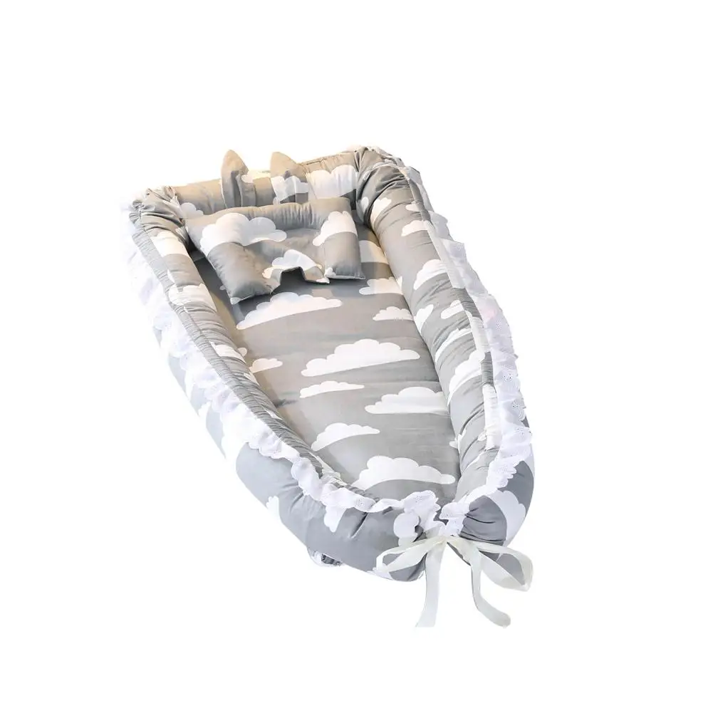 Baby Nest Multifunctional Travel Crib Cartoon Printing Newborn Mattress Bionic Bed Detachable Washable Portable Upgrade | Мать и ребенок