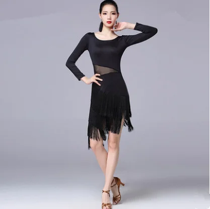 2019 взрослый/платье с кисточками для латинских танцев Для женщин и девочек/леди ча