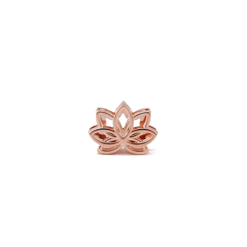 Rose Gold Ювелирные изделия SANSHOOR каналы Тайваня шармы в виде цветов подходят 10 мм из нержавеющей стали сетчатый Браслет и кожаный браслет аксессуары - Окраска металла: Rose Gold