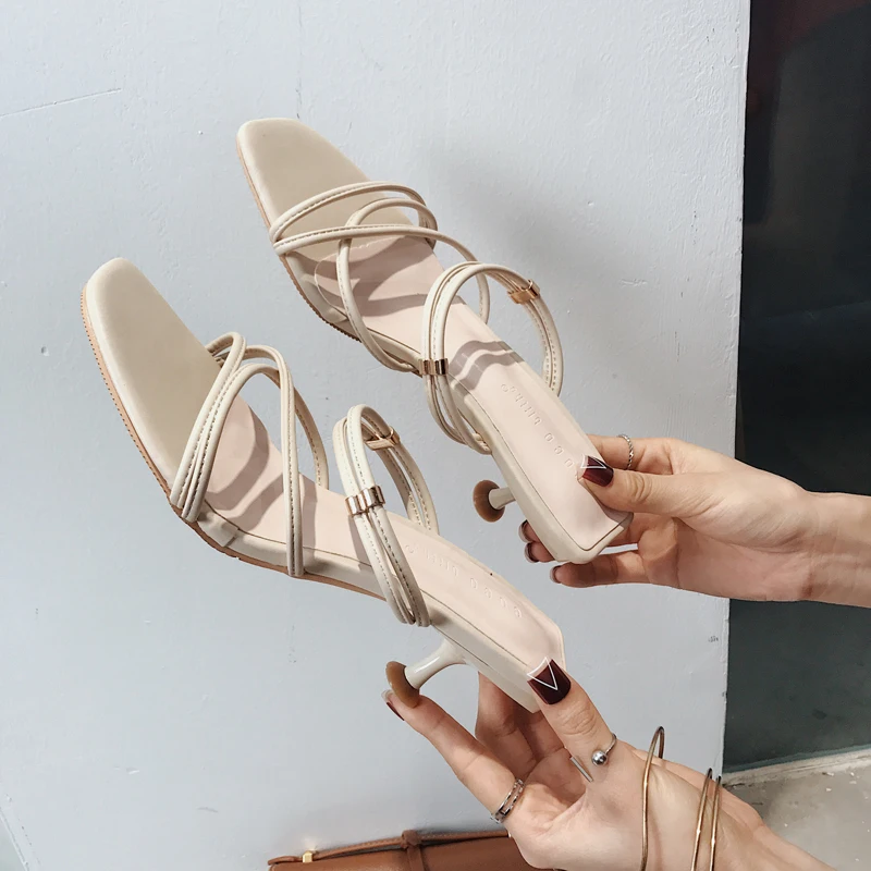 MONMOIRA Обувь на каблуке рюмочке тапочки сандалии Для женщин узкая полоса старинные