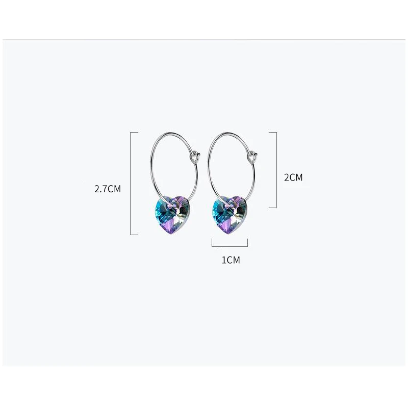 Женские серьги кольца из серебра 100% пробы с градиентом|Серьги-кольца| |