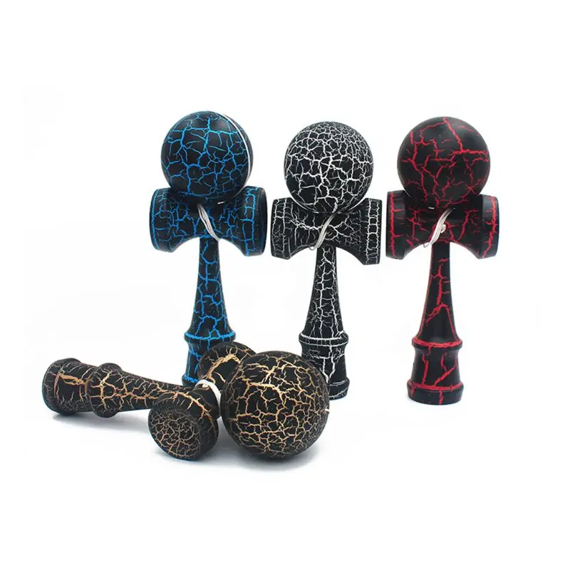 Деревянные красочные трещины поверхность бука Kendama шары баланс мастерство игрушки для детей и взрослых на открытом воздухе производительность деятельности снятие стресса Спорт