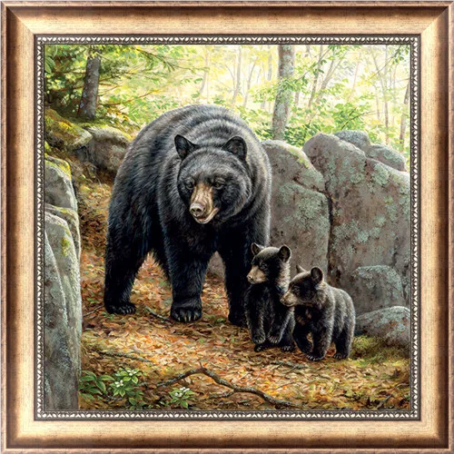 Black bear Diy 5d алмазная картина животное круглая Алмазная мозаика картина стежка вышивка узор вышивка ручной работы Детский подарок - Цвет: Black bear