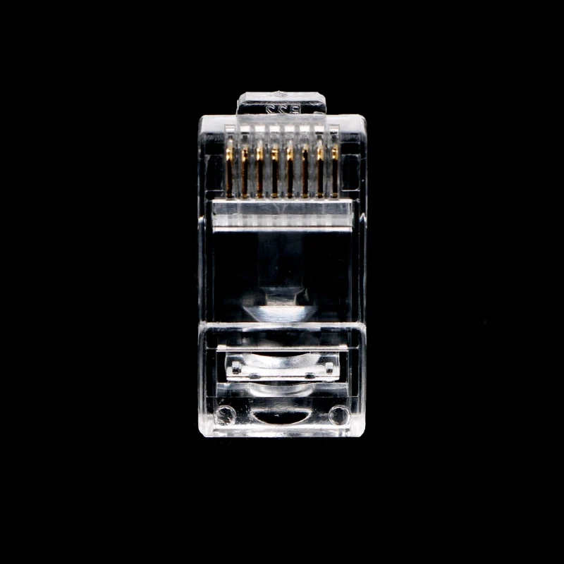 TCAM Ethernet Cables 100Pcs RJ45 CAT6 8-Pin Modular Plugs UTP Unshielded Version With Loading Bar |