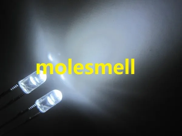 1000 шт. 3 мм белый круглый без фланца прозрачный СВЕТОДИОДНЫЙ светодиодный