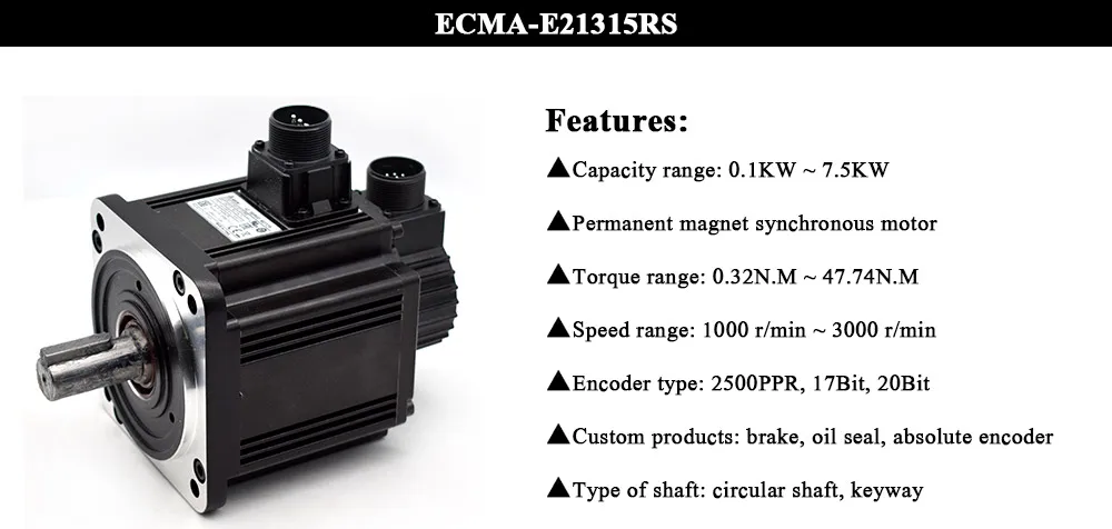 Сервомотором 1.5KW B2 серии ASD-B2-1521-B+ ECMA-E21315RS+ 3M провода 7.16N.M 8.3A Применение для автоматической промышленности