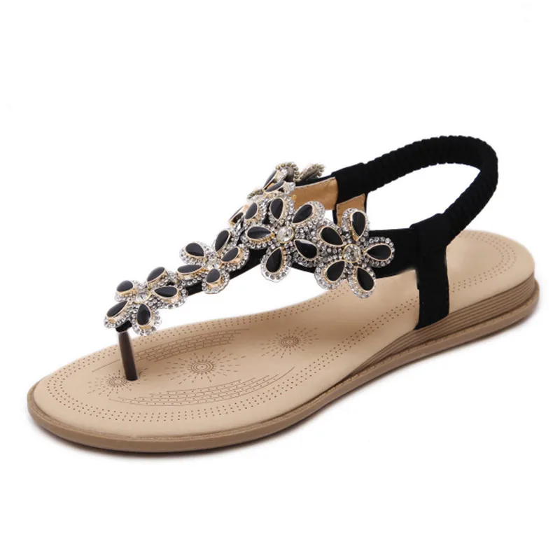 Женские босоножки с бусинами на плоской подошве|ladies flip flops|sandals beadsflat sandals |