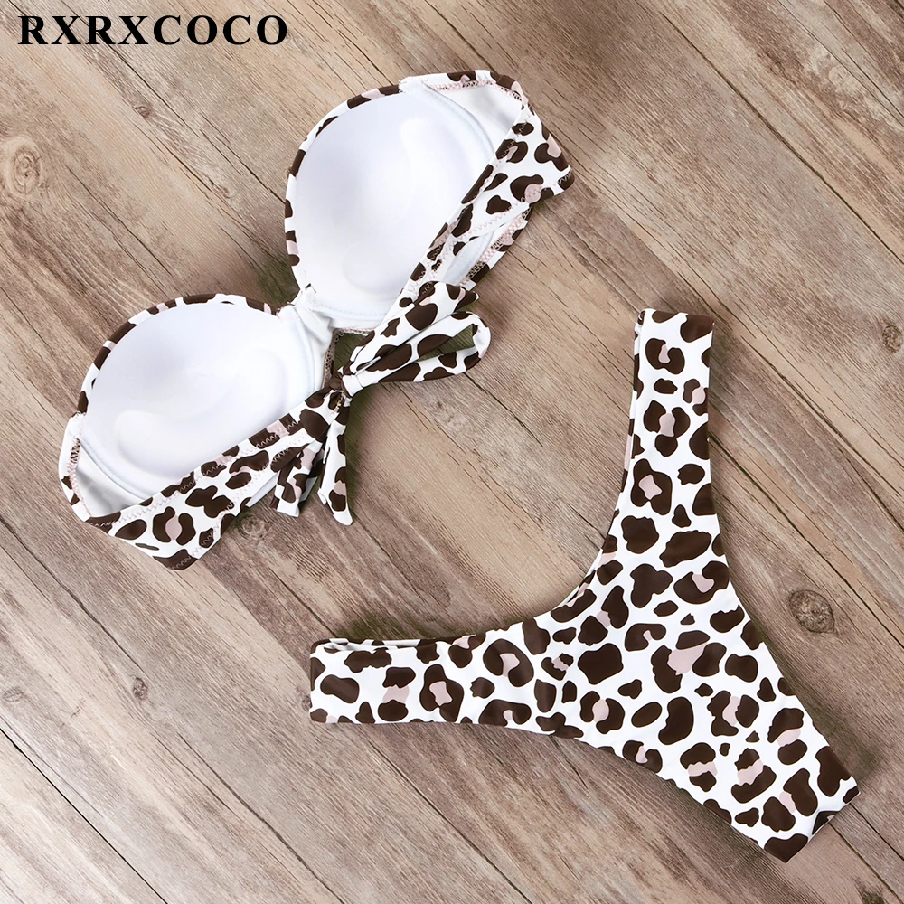 RXRXCOCO 2019 Горячий леопардовый купальник женский комплект бикини сексуальный