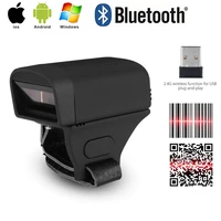 finger ring 1d 2d small barcode scanner android and ios bluetooth scan for commercial pos system free shipping