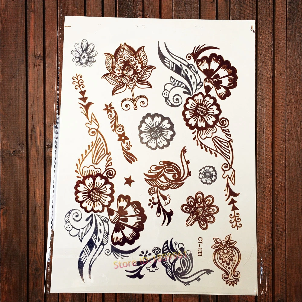 1 шт. модные водонепроницаемые ювелирные изделия для рук и ног тату золотая