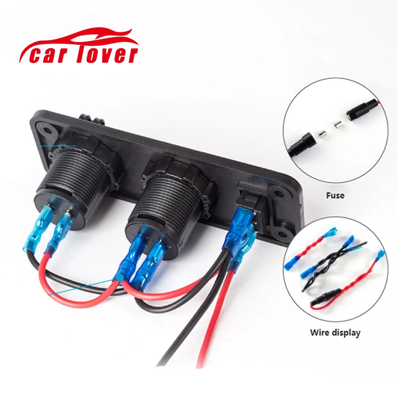 2018 автомобилей Зарядное устройство Dual USB адаптер + 12 В/24 В разъем Мотоцикл