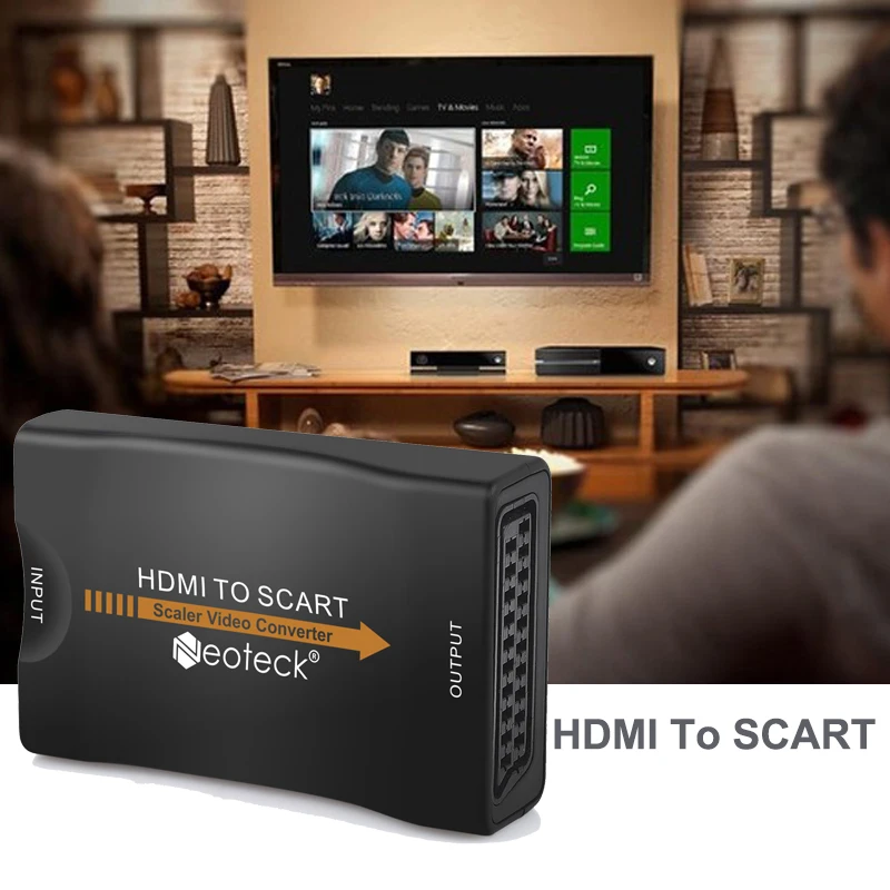 ESYNiC 1080P 1 3 HDMI к SCART конвертер цифровой аналоговый сигнал адаптер подходит NTSC PAL для