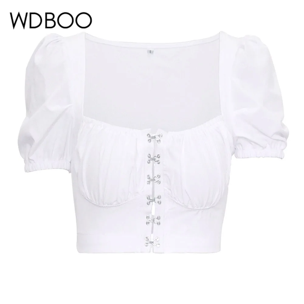 WDBOO/укороченный топ в стиле ретро с крючками и ушками короткий бюстье рукавами