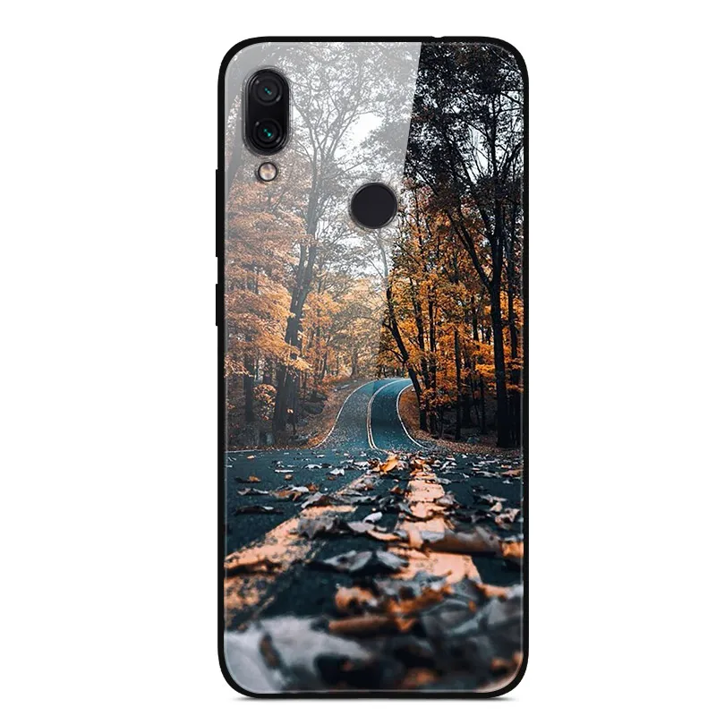 14 Для Xiaomi Redmi 7 Чехол из закаленного стекла твердая задняя крышка для Xiaomi Redmi Note 7 чехлы для телефонов силикон бампер Coque на Redmi7 Note7 - Цвет: 14