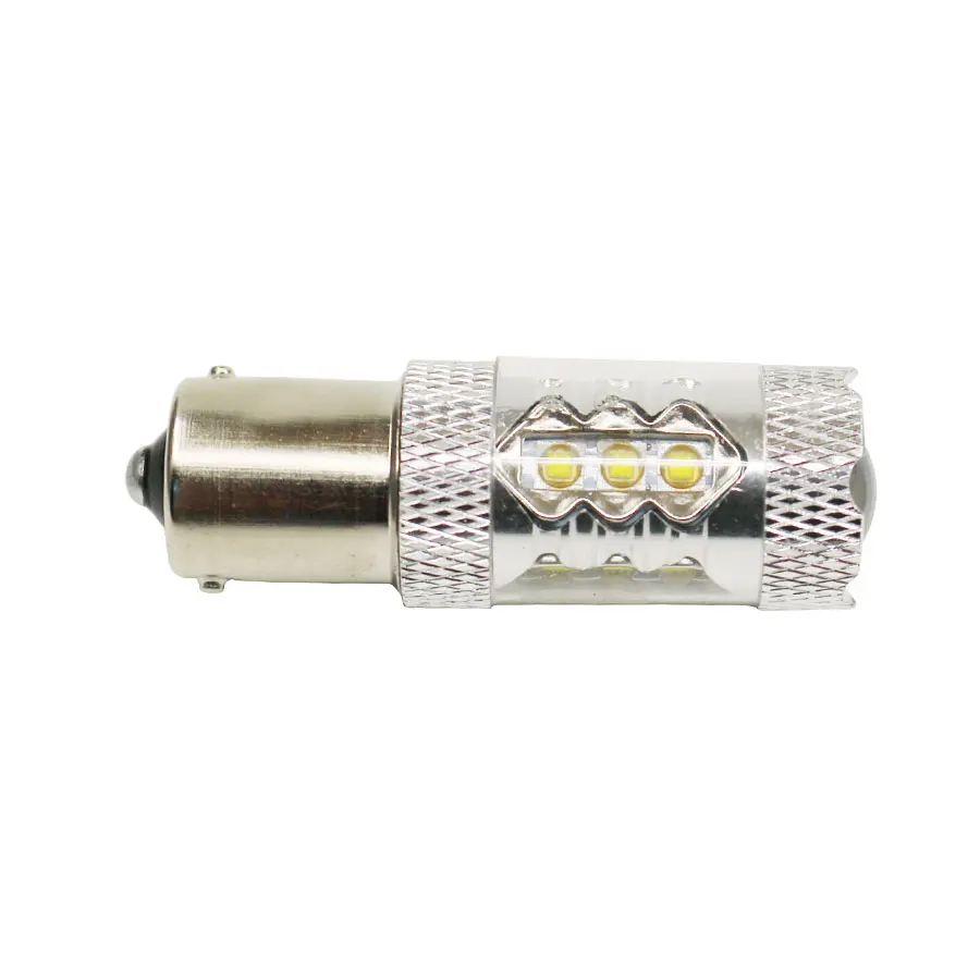Светодиодная автомобильная лампа P21W BA15S 1156 12 В 1 шт. белая 80 Вт SMD S25 источник света