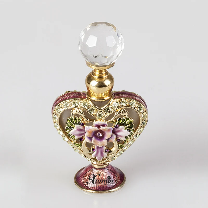 

5ml Retro Vintage Graven Metal Glass Empty Container Refillable Gift Crystal Cluster Perfume Bottle Home Decoration#59679