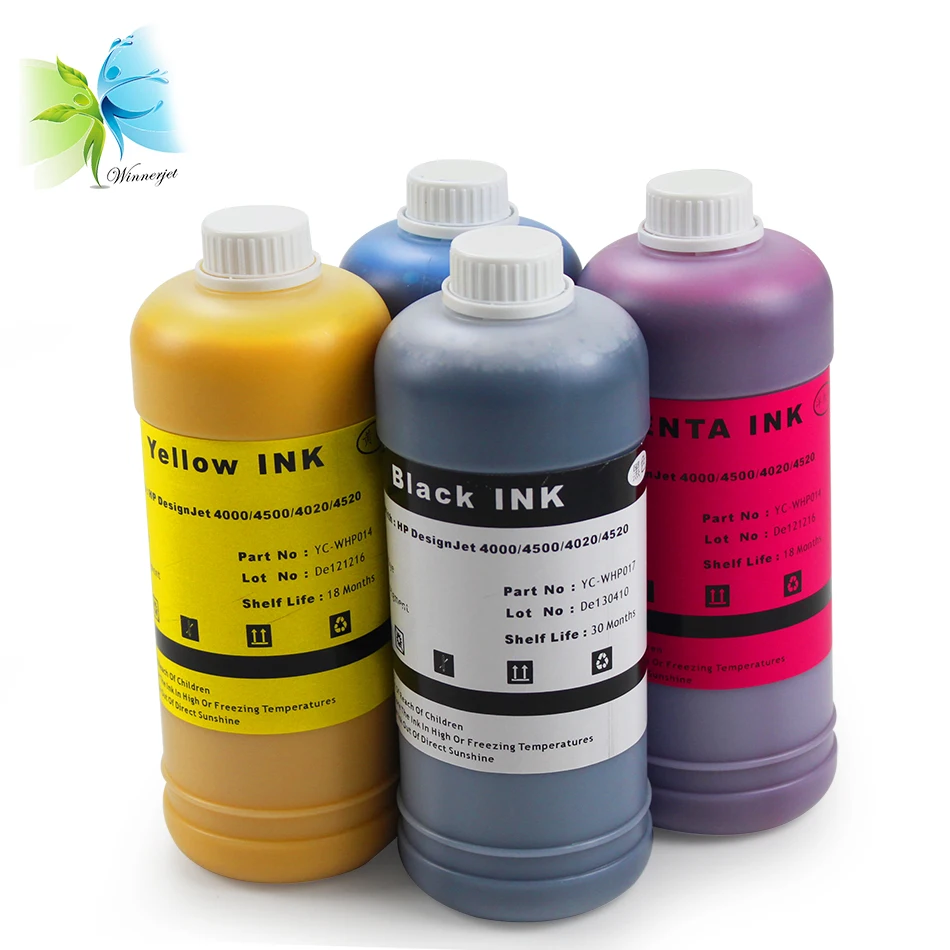 

Winnerjet 4 colors X 1000ML compatible ink for HP 90 pigment ink + dye ink for HP designjet 4000 4500 4020 4520