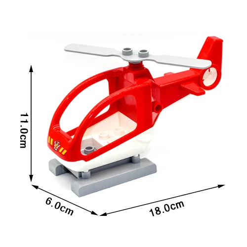 Mini Red Helicopter Модель автомобиля самолет большие строительные блоки вертолет Перевозки грузовик бульдозер Совместимость Duploe рисунок автомобиля набор кирпичи BoyToy подарок - Цвет: Mini Red Helicopter