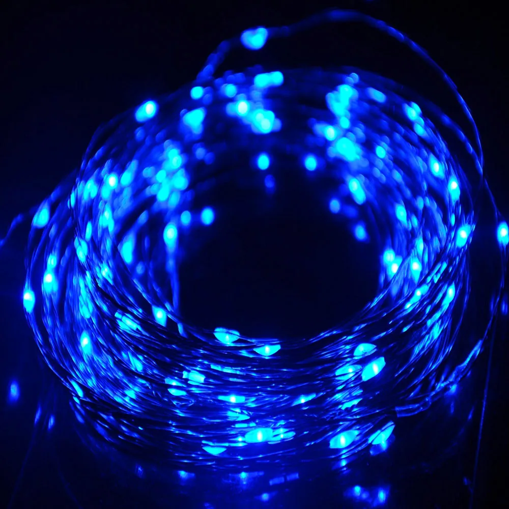 Blue HarrisonTek 5/10/20 Вт, 30 Вт, 50 м светодиодный гирлянды Рождественский Сказочный фон светильник гирлянда Водонепроницаемый домашний сад вечерние наружной отделки праздник - Испускаемый цвет: Blue