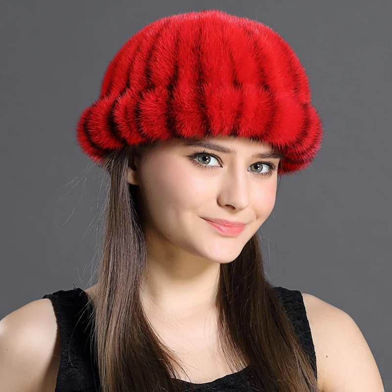Меховая Панама из меха норки модная зимняя однотонная утолщенная Защитная шапка