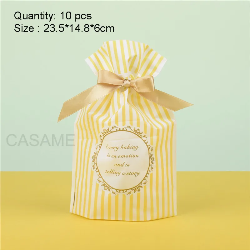 10 pcs yellow Подарочная коробка, коробка для конфет, крафт-пакет, бумажные Золотые сумки с принтом, бумажные мешки для украшения дня рождения, свадьбы, ленты из фольги - Цвет: 10 pcs yellow
