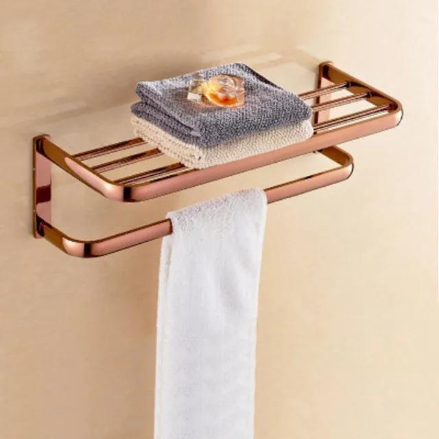 towel rack Набор оборудования для ванной комнаты, латунный держатель бумаги, полотенцесушитель, вешалка для полотенец, держатель для туалетной щетки, угловая полка аксессуары для ванной комнаты Набор - Цвет: towel rack