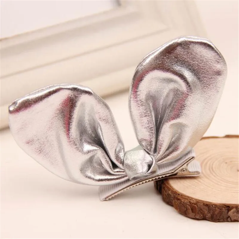 

2019 New Girls Lovely Rabbit Ear Hair Clips High Quality Ribbon Bow Hairgrips kids' Boutique Handmade Headwear Hair Accessories