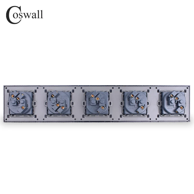 COSWALL настенное Хрустальное стекло панель Черный 5 способ разъем питания