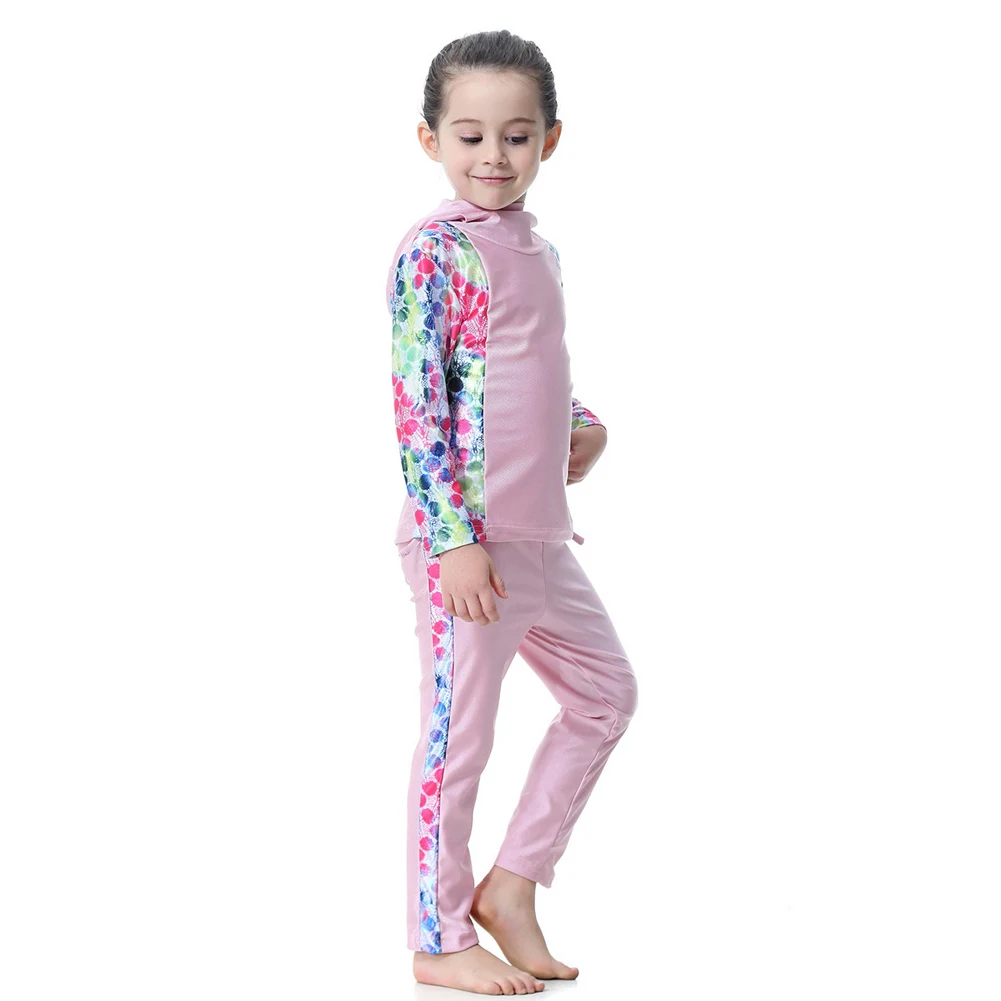 Скромный Исламский купальник для девочек с хиджабом полностью покрытый