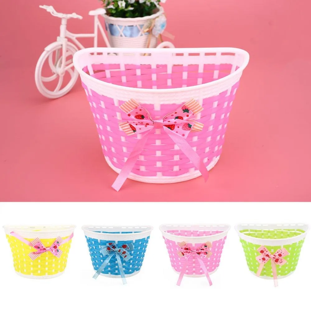 Outdoor Bicycle Bags Panniers Bowknot Front Basket Cycle Shopping Stabilizers For Children Kids Girl | Спорт и развлечения