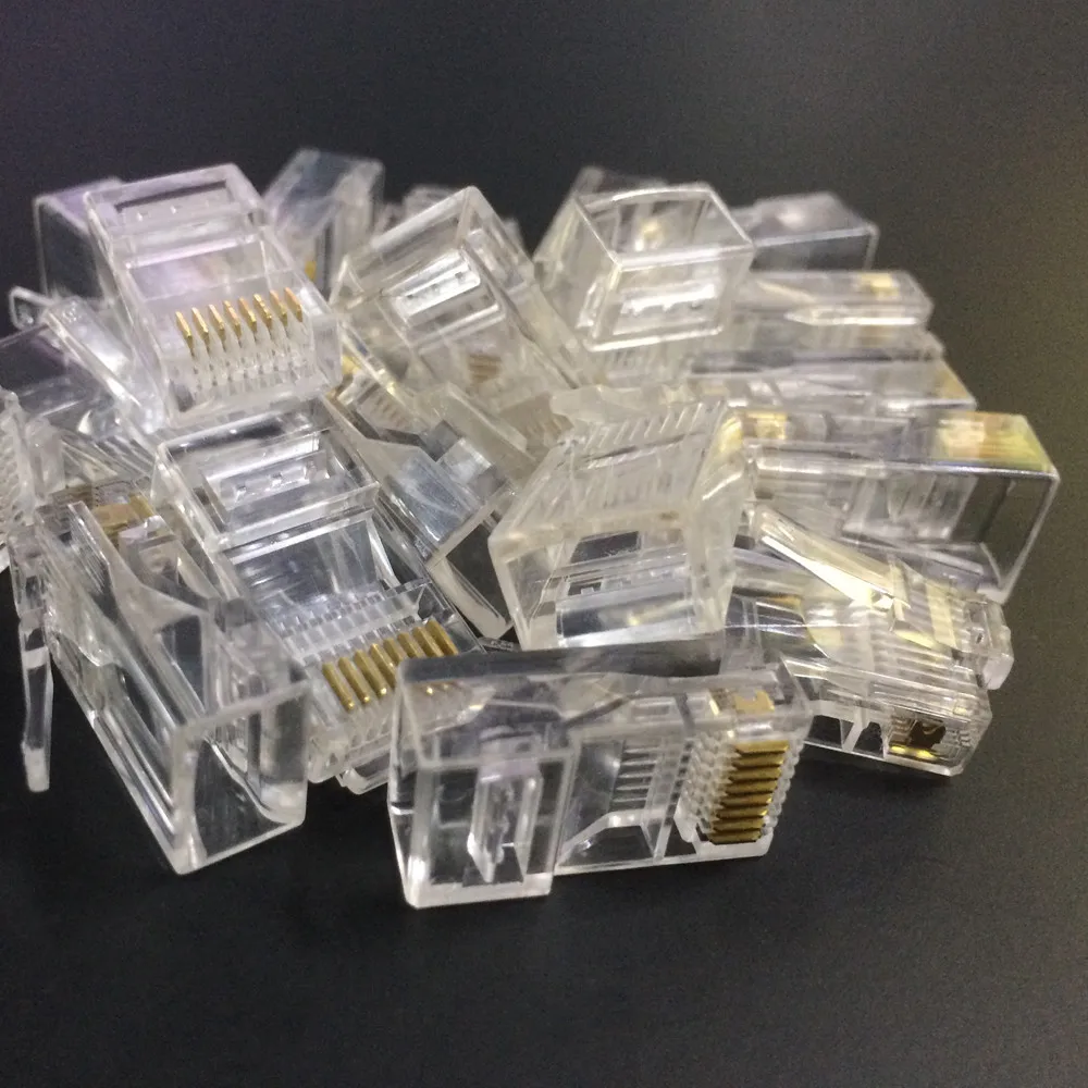 Новые 10 шт. Разъемы Разъем Cat5 Cat5e сетевой разъем rj45 металлический Кабель