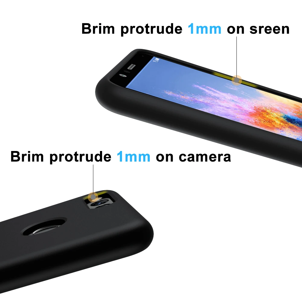 Nuomaofly Liquid Silicone Case Smooth Rubber Back Cover Microfiber Cloth Lining Phone Cases For Honor 7 X / Huawei 7X |