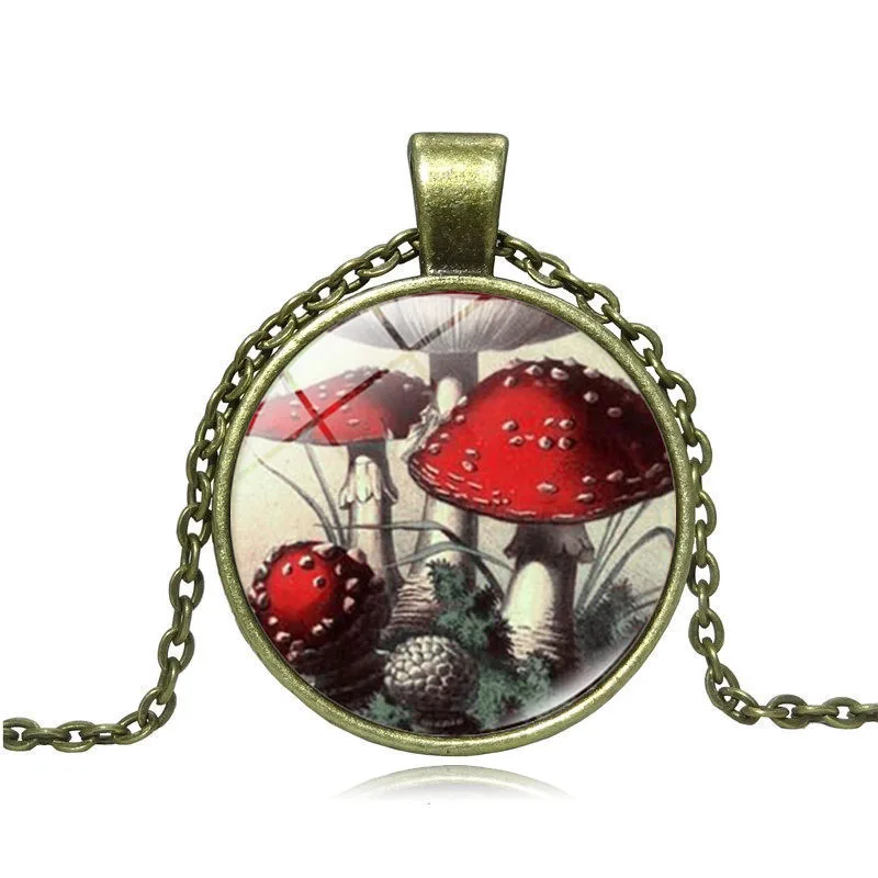 XUSHUI XJ модное стеклянное купольное ожерелье с изображением Красного гриба