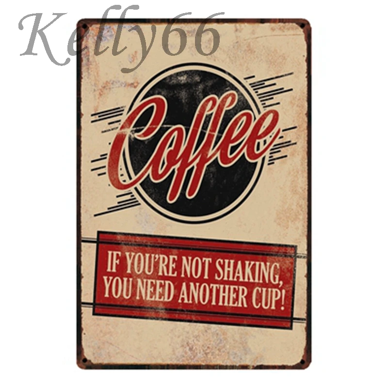 

[ Kelly66 ] Antique funny Coffee signs decor for cafe 20*30 CM Size y-1418