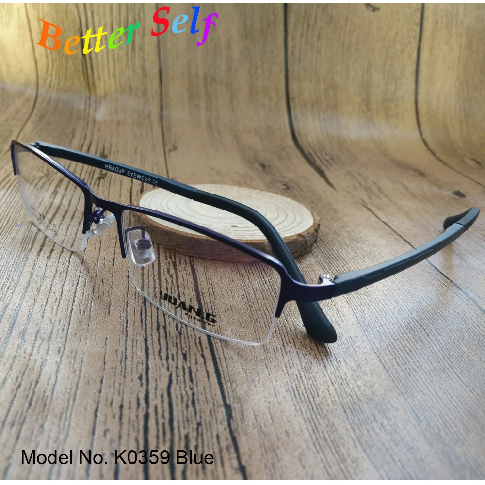 Оптические очки K0359 для мужчин тонкие Полуободковые прямоугольные с оправой
