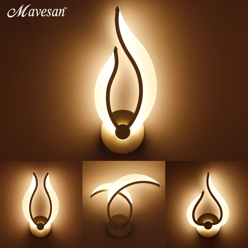 Светодиодная настенная лампа для спальни прикроватный светильник белого или