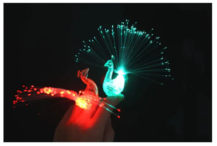 

New Light finger lights fiber optic lights color peacock LED toys for children
