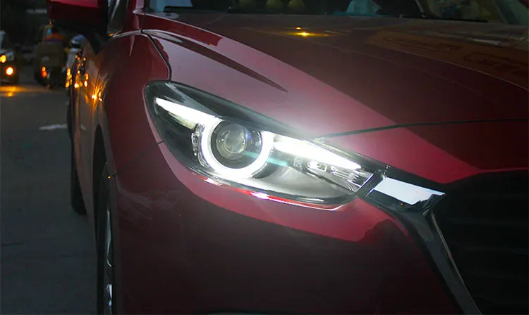 Светодиодный налобный фонарь для Mazda 3 Axela- Автомобильный светодиодный фонарь с двойным ксеноновым объективом автомобильные аксессуары дневные ходовые огни противотуманные фары