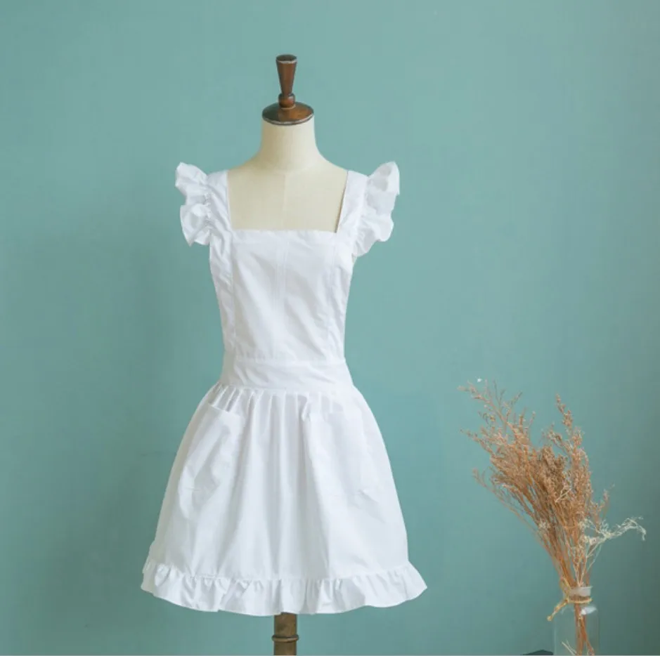 Белый полный фартук передник Pinny Smock кружева викторианской горничной маскарадное платье Вечерние банкетные