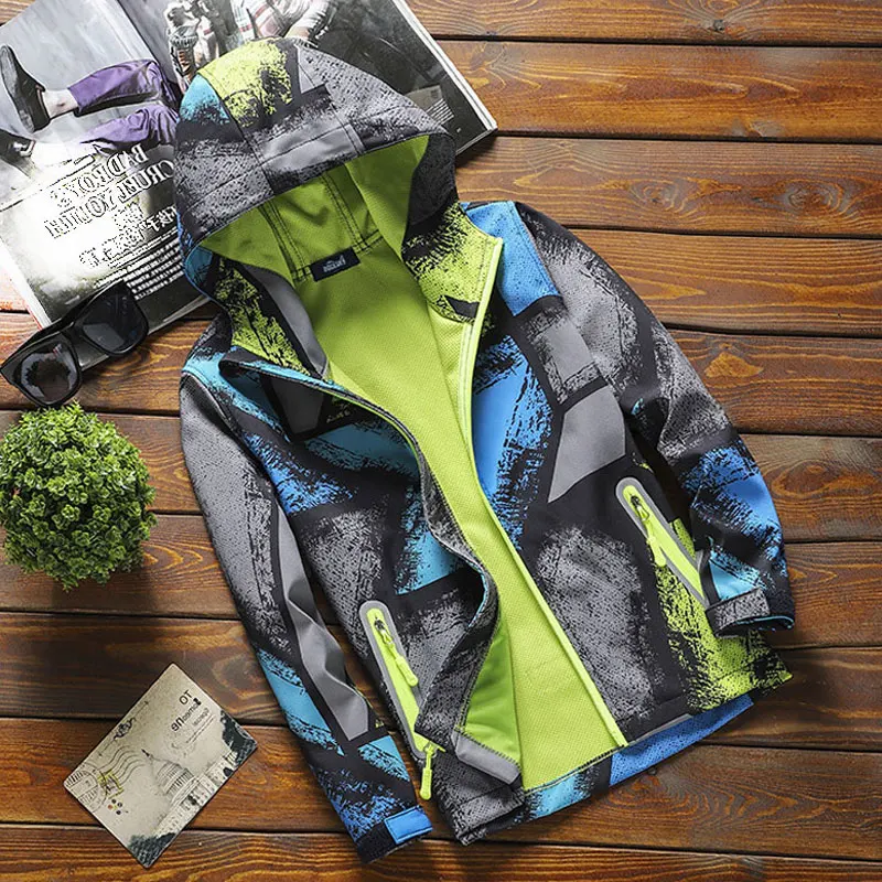 Детская Весенняя мягкая ветровка камуфляжная дышащая водонепроницаемая куртка