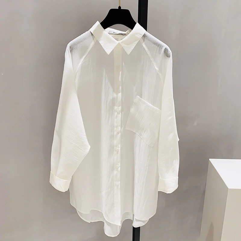 2018 Модные женские элегантные белые блузки рубашка с отложным воротником топы
