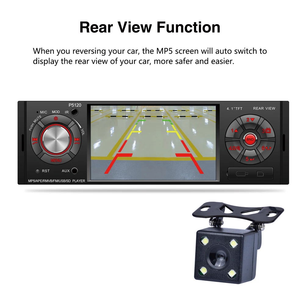 Автомагнитола AMPrime 4 1 дюйма MP3 MP5 плеер Bluetooth din Авторадио стереосистема USB FM