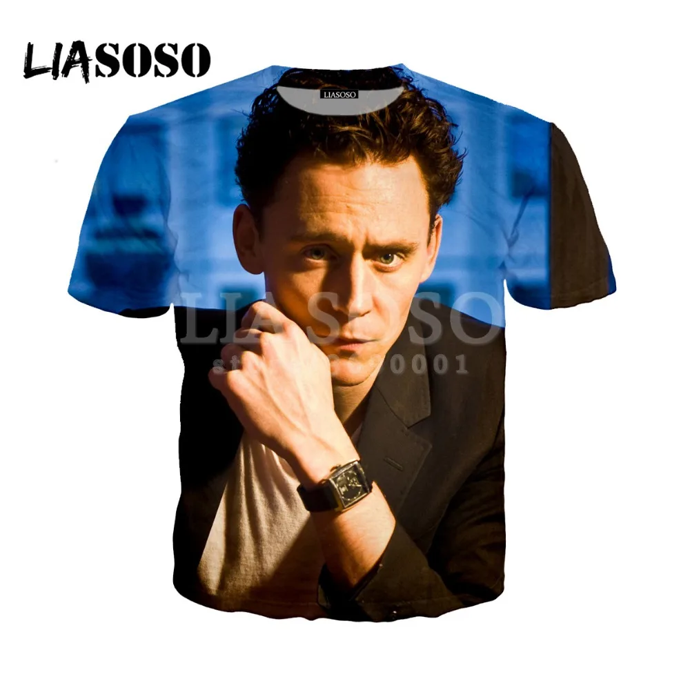 LIASOSO 2018 Женская и мужская футболка с 3D принтом The Dark World Loki Tom Hiddleston летняя пуловер в