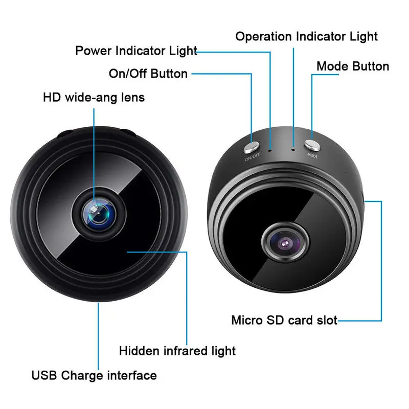 Оригинальная мини камера V1 PRO P2P IP Wi Fi FULL HD 4K 1080P с ночным видением детектор
